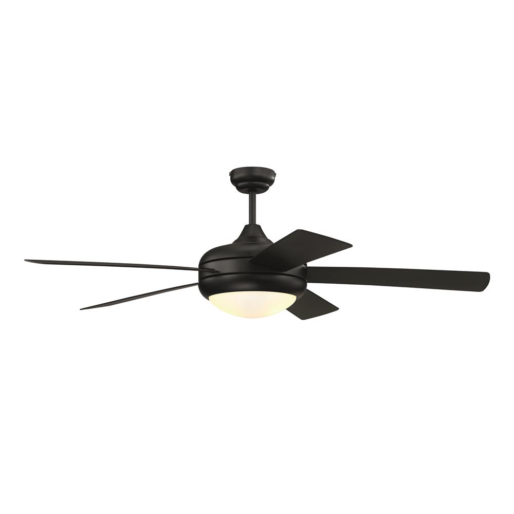 Craftmade CRO52FB5 52" Cronus Ceiling Fan in Flat Black with Blades & LED Light Kit